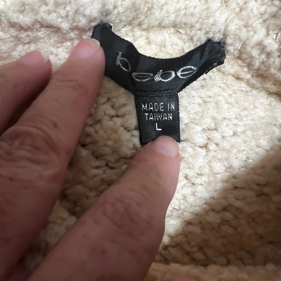 Bebe Sweaters Set off the shoulder or cowl Pink and Cream Size L Party Vintage - Picture 12 of 15